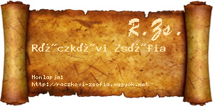 Ráczkövi Zsófia névjegykártya