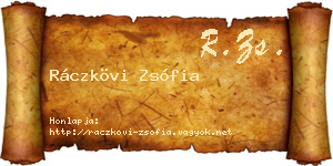 Ráczkövi Zsófia névjegykártya