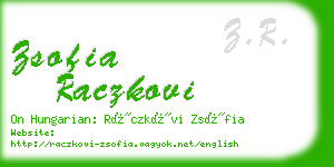 zsofia raczkovi business card